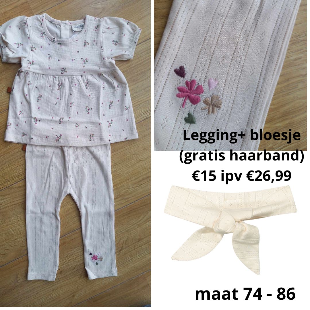 Legging + bloesje bloemen