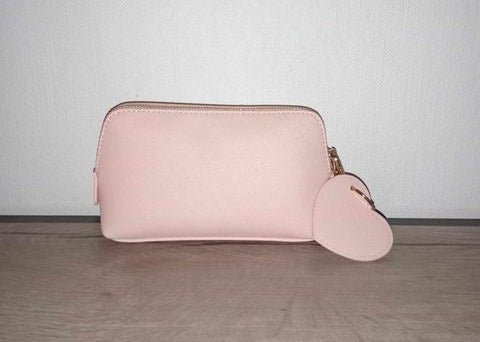 Toilettas lederlook + sleutelhanger